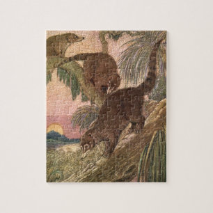 Coatimundi by Louis Sargent, Vintage Wild Animals Jigsaw Puzzle