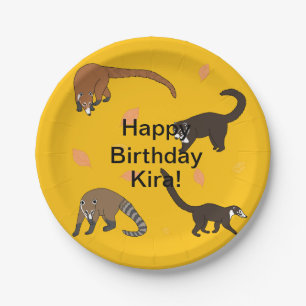 Coatis Birthday Paper Plate