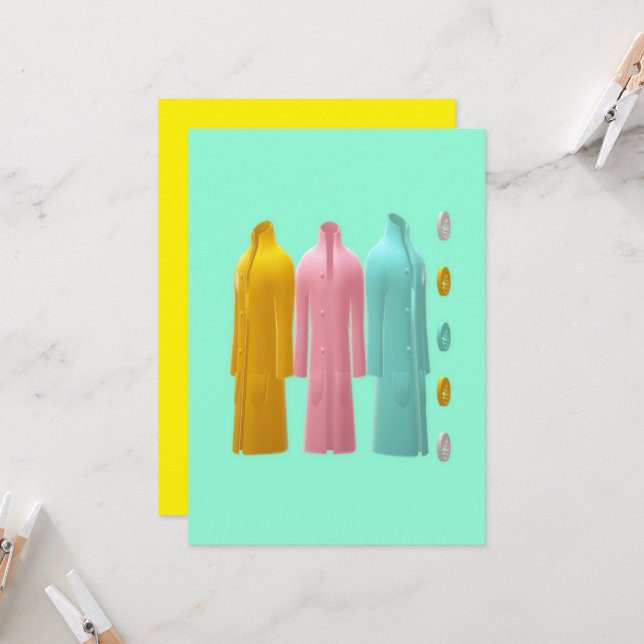 COATS FASHION CLOTHES DESIGN INVITATION (Front/Back In Situ)