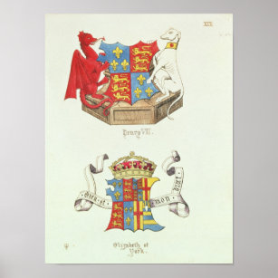 Coats of Arms of Henry VII  and Elizabeth of York Poster