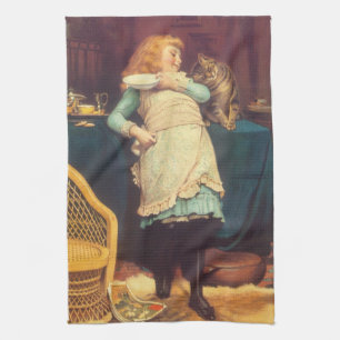 Coaxing Better Than Teasing Charles Burton Barber Tea Towel