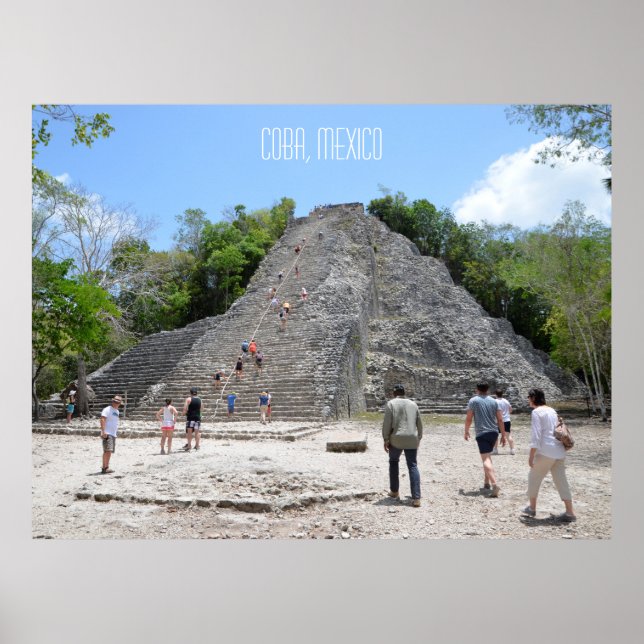 Coba Pyramid Ruins Riviera Maya Mexico Poster (Front)