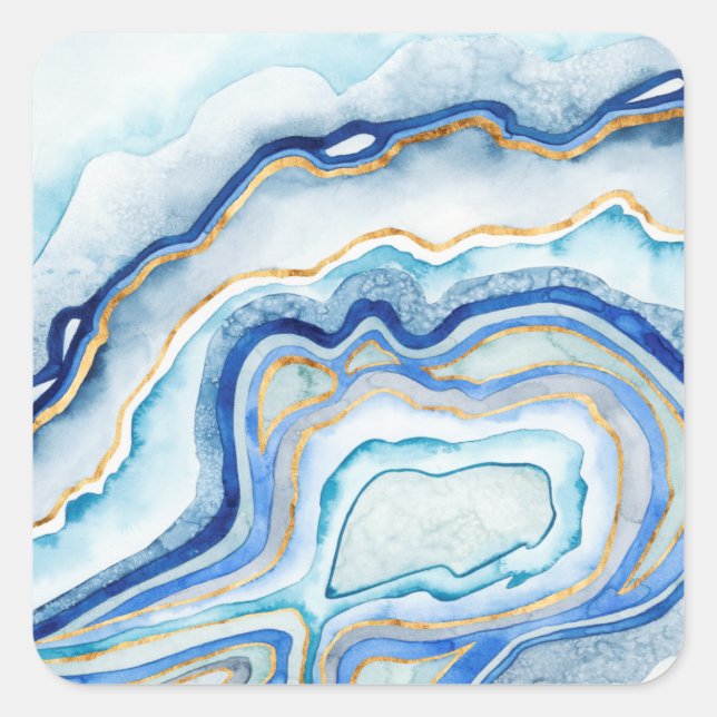 Cobalt Agate II Square Sticker (Front)