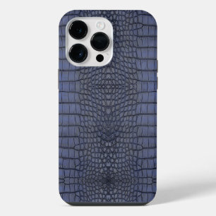 Cobalt Alligator Texture Print iPhone 14 Pro Max Case