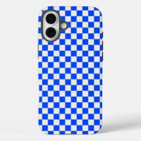Cobalt and cream checkerboard pattern