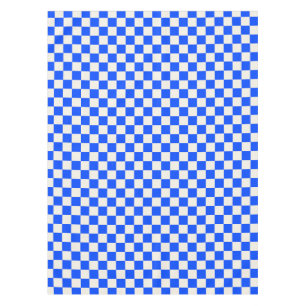 Cobalt and cream chequerboard pattern tablecloth