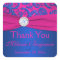 Cobalt and Fuchsia Damask Wedding Favour Sticker
