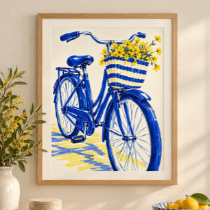 Cobalt Bicycle Sunday Art Print