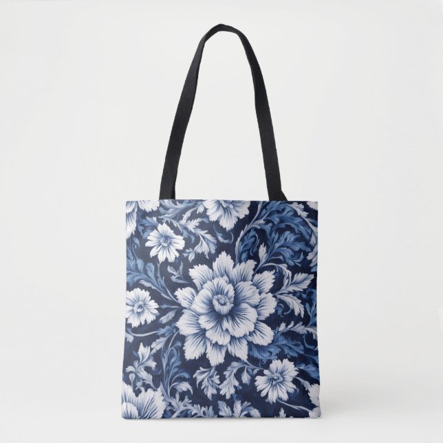cobalt bloom symphony tote bag (Front)