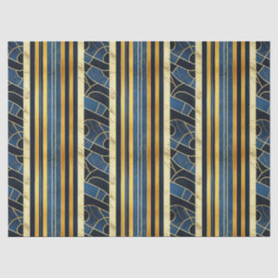 Cobalt Blue and Gold Art Deco Marble pattern Tissue Paper