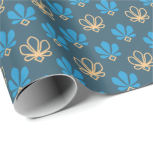 Cobalt Blue and Gold Fleur Gift Wrap – Majestic