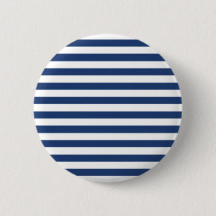 Cobalt Blue And Horizontal White Stripes Pattern 6 Cm Round Badge