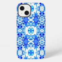Cobalt Blue and White Batik Tile Pattern