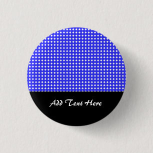 Cobalt Blue and White Little Diamonds Pattern 3 Cm Round Badge