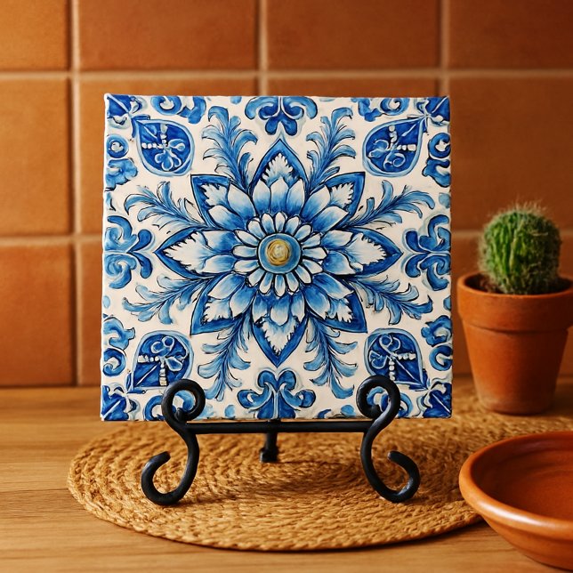 Cobalt Blue and White Mexican Seamless Backsplash  Ceramic Tile (Creator Uploaded)