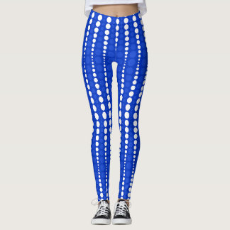 Cobalt Blue and White Polka Dot Leggings