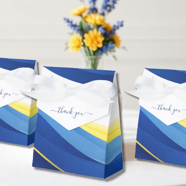 Cobalt Blue and Yellow Wedding Favor Boxes (Cobalt Blue and Yellow Wedding Favor Boxes )