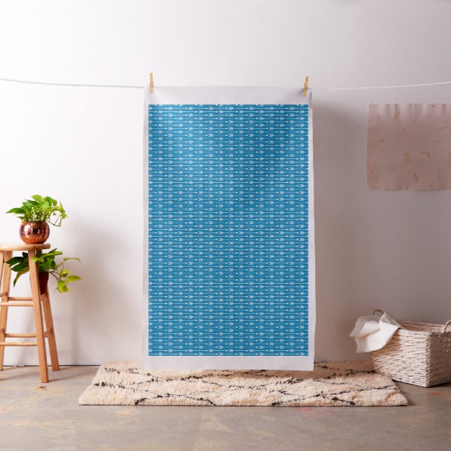 Cobalt Blue Arrows Pattern Fabric (In Situ)