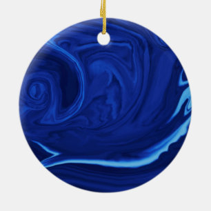 Cobalt blue background Textured Handmade Ceramic Tree Decoration