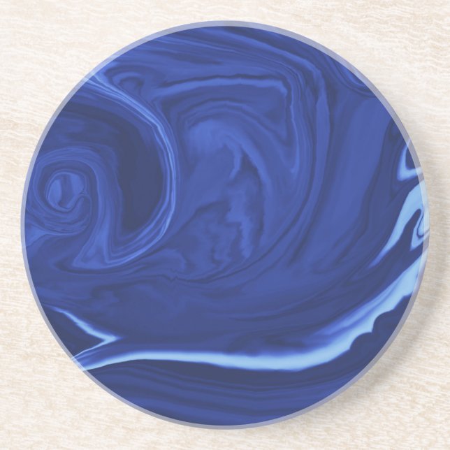 Cobalt blue background Textured Handmade Coaster (Front)