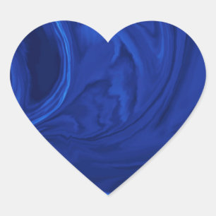 Cobalt blue background Textured Handmade Heart Sticker