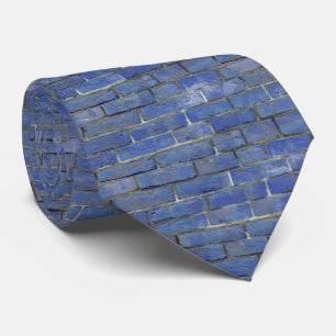 Cobalt Blue Brick Wall Pattern Tie