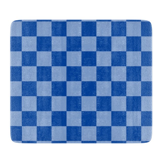 Cobalt Blue Chequerboard Cutting Board (Front)