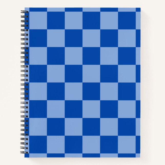 Cobalt Blue Chequerboard Notebook (Front)