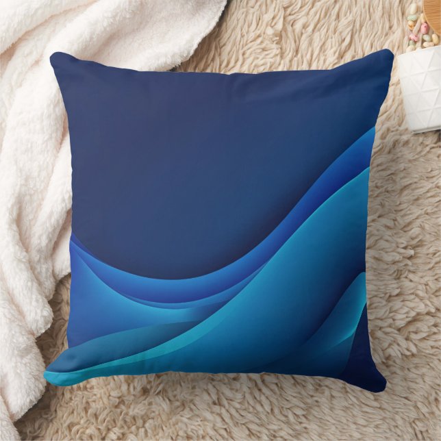 Cobalt blue color gradient AI art  Cushion (Blanket)