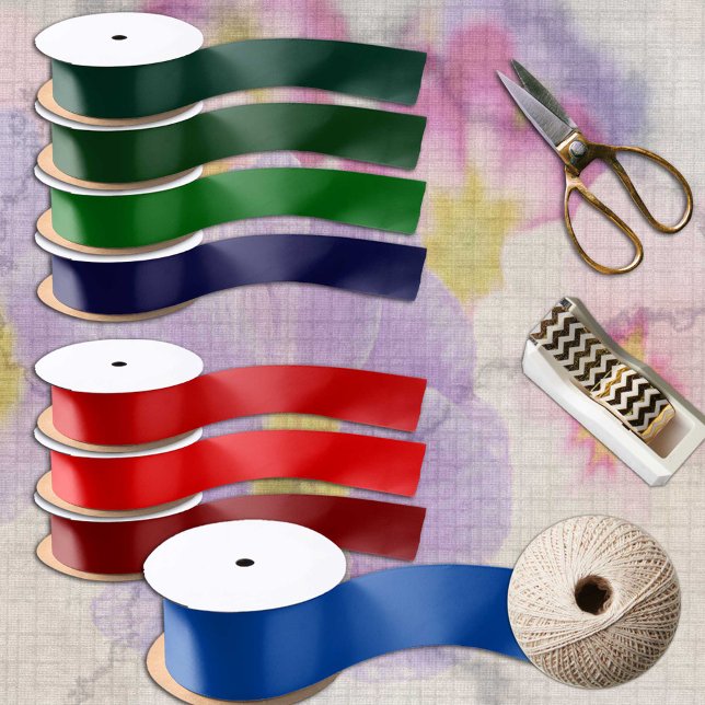 Cobalt Blue Colour solid minimalist Elegant Satin Ribbon (Creator Uploaded)