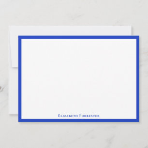 Cobalt Blue Elegant Modern Flat Note Card