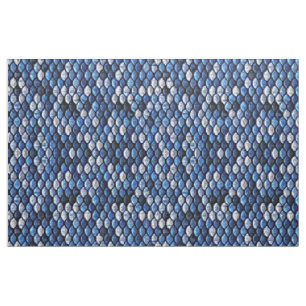 Cobalt Blue Fish Scales Metallic Look Pattern Fabric