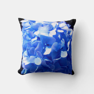 Cobalt blue floral elegant blue hydrangeas  cushion
