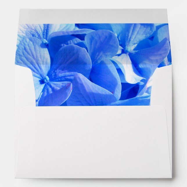 Cobalt blue floral elegant blue hydrangeas  envelope (Back (Bottom))
