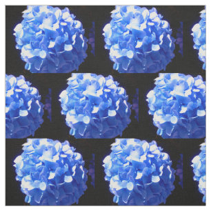 Cobalt blue floral elegant blue hydrangeas  fabric