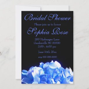 Cobalt blue floral elegant blue hydrangeas invitation