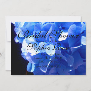 Cobalt blue floral elegant blue hydrangeas invitation