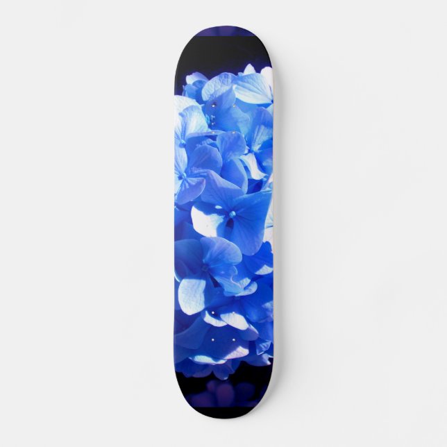 Cobalt blue floral elegant blue hydrangeas  skateboard (Front)