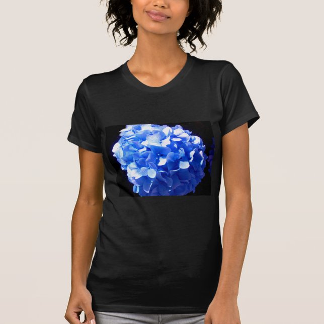 Cobalt blue floral elegant blue hydrangeas  T-Shirt (Front)