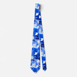 Cobalt blue floral elegant blue hydrangeas  tie