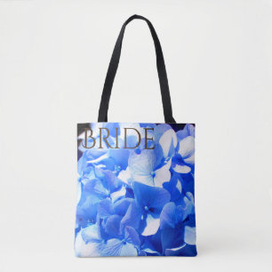 Cobalt blue floral elegant blue hydrangeas tote bag