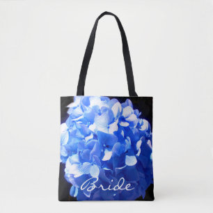 Cobalt blue floral elegant blue hydrangeas  tote bag