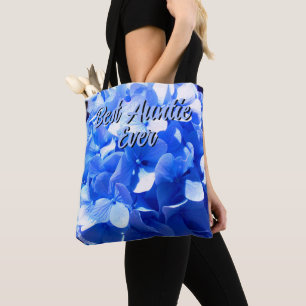 Cobalt blue floral elegant blue hydrangeas tote bag