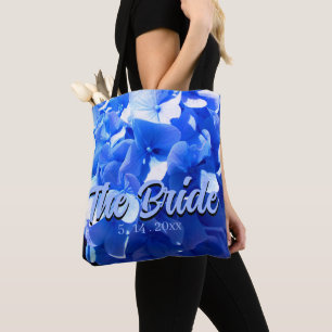 Cobalt blue floral elegant blue hydrangeas tote bag