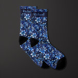 Cobalt Blue Floral Monogram Socks<br><div class="desc">Achieve a modern and stylish look with our Cobalt Blue Floral Monogram Socks. The vibrant cobalt blue hue and floral monogram design make it a standout choice. Don't miss the opportunity to pair it with our matching neck tie for a complete ensemble.</div>