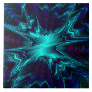 Cobalt Blue Fractal Tile