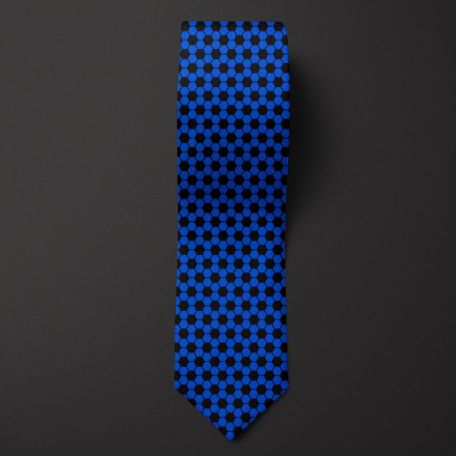 Cobalt Blue Futbol Soccer Ball Pattern Tie (Creator Uploaded)