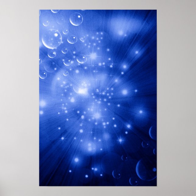 Cobalt Blue Galaxy Burst Poster (Front)