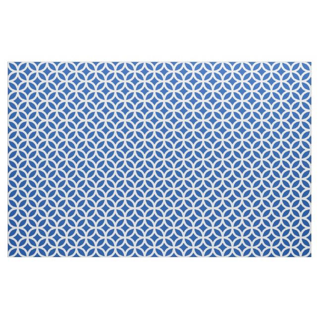 Cobalt Blue Geometric Pattern Fabric (Yard)