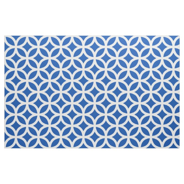 Cobalt Blue Geometric Pattern Fabric (Yard)